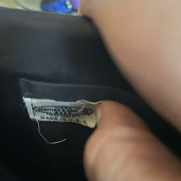 Whiting & Davis Black Beaded Mesh Bag with Plastic Handle -Vintage - Picture 2 of 2